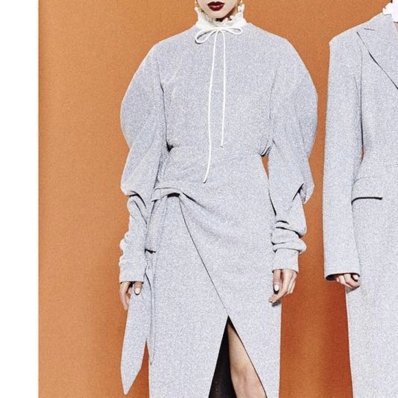 Nwot Ssense ych lurex rick Owens minimalist metallic silver sweatshirt top S 36 - Picture 4 of 7